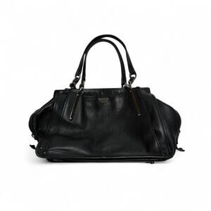 Coach Dreamer 27 Black Leather Satchel Purse With C Charm